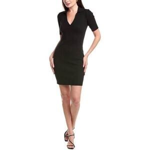 Cotton Citizen Women’s Large Black Short Sleeve Ibiza Polo Collar Mini Dress NWT